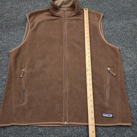 Vintage Patagonia Mens XL Brown Fleece Synchilla Full Zip Vest Y2K - Picture 5 of 9